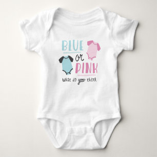 Blaues oder rosa Baby-Geschlecht decken Baby Strampler