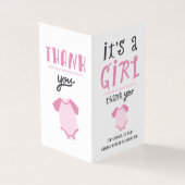 Blaues oder rosa Baby-Geschlecht decken danken Visitenkarten (Vorderseite)