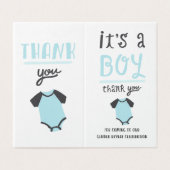 Blaues oder rosa Baby-Geschlecht decken danken Visitenkarten (Außenseite Aufgefaltet)
