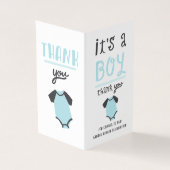 Blaues oder rosa Baby-Geschlecht decken danken Visitenkarten (Vorderseite)