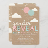 Blaues oder rosa Baby-Geschlecht decken Party Einladung (Vorne/Hinten)