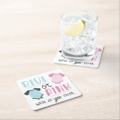 Blaues oder rosa Baby-Geschlecht decken Rechteckiger Pappuntersetzer (Vor Ort)