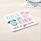 Blaues oder rosa Baby-Geschlecht decken Rechteckiger Pappuntersetzer (angewinkelt)