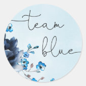 Blaues oder rosa Blumengeschlecht offenbart Teambl Runder Aufkleber (Vorderseite)