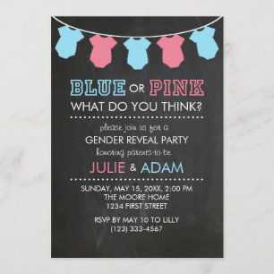 Blaues oder rosa Geschlecht decken Party einladen Einladung