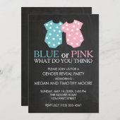 Blaues oder rosa Geschlecht decken Party einladen Einladung (Vorne/Hinten)