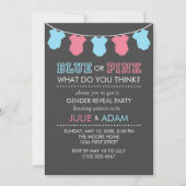 Blaues oder rosa Geschlecht decken Party einladen Einladung (Vorderseite)