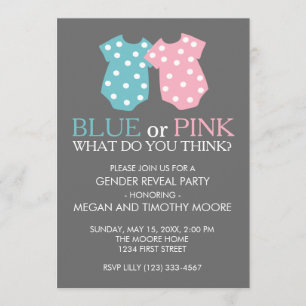 Blaues oder rosa Geschlecht decken Party Einladung