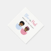 Blaues oder Rosa Schwarzes Afroamerikanisches Baby Serviette (Ecke)