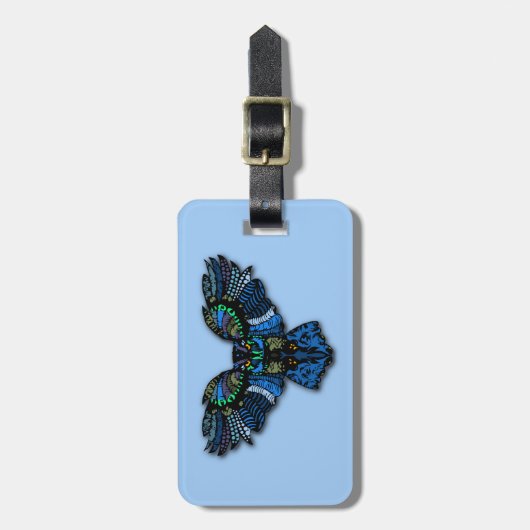 Blaues Ohr Gepäckanhänger (Vorderseite vertikal)