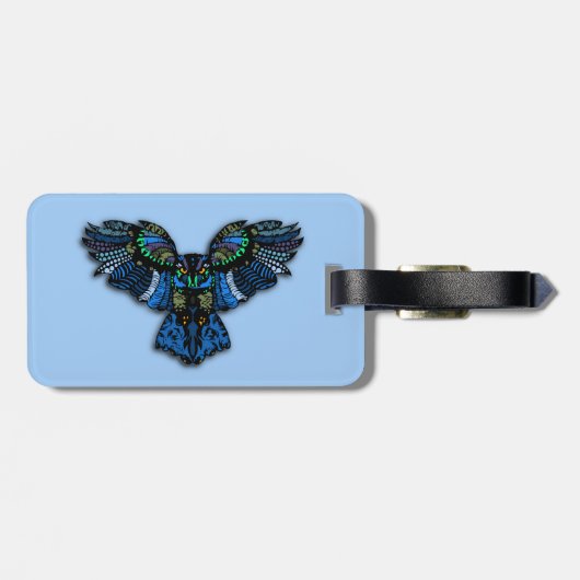 Blaues Ohr Gepäckanhänger (Rückseite horizontal)