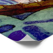 Blaues Ohr, Wasserfarbe Poster (Ecke)