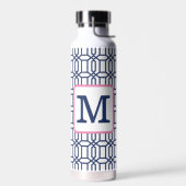 Blaues Oktagon-Monogramm im Prepper-Stil Trinkflasche (Links)