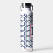Blaues Oktagon-Monogramm im Prepper-Stil Trinkflasche (Vorne)