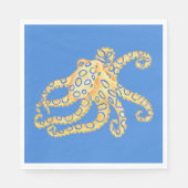 Blaues Oktopus-Hartglas Serviette (Vorderseite)