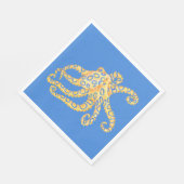 Blaues Oktopus-Hartglas Serviette (Ecke)