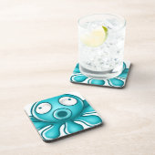 Blaues Oktopus-Japanisches Logo Getränkeuntersetzer (Rechte Seite)