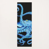 Blaues Oktopus Schwarz Yogamatte (Rückseite)