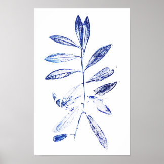 Blaues Olivenblatt Poster