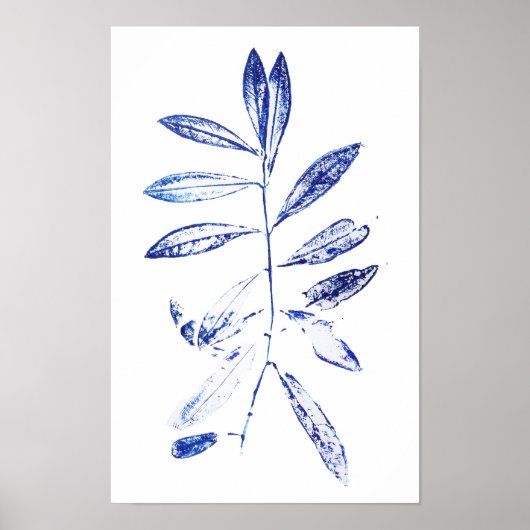 Blaues Olivenblatt Poster (Vorne)