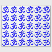 Blaues Om Symbol Muster Geschenkpapier (Flach)