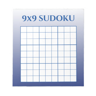 Blaues Ombre 9 bei 9 Sudoku-Vorlage Notizblock