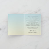 Blaues Ombré Foto-PastellBeileid danken Ihnen Dankeskarte (Innenseite)