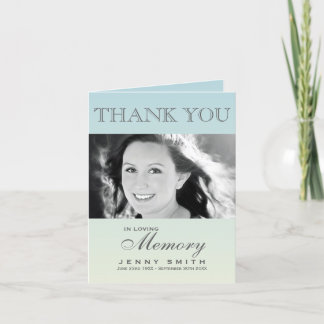 Blaues Ombré Foto-PastellBeileid danken Ihnen Dankeskarte