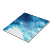 Blaues Ombre Tintenkleks-Spritzerwatercolor-Muster Fliese (Seite)