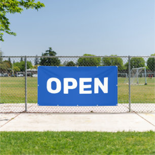 Blaues OPEN-Banner Banner