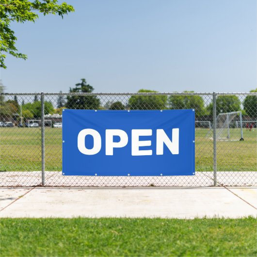 Blaues OPEN-Banner Banner (Insitu)