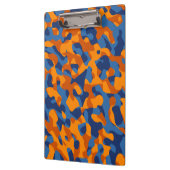 Blaues Orange Camouflage Druckmuster Klemmbrett (Links)