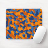 Blaues Orange Camouflage Print Pattern Mousepad (Mit Mouse)