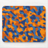Blaues Orange Camouflage Print Pattern Mousepad (Vorne)