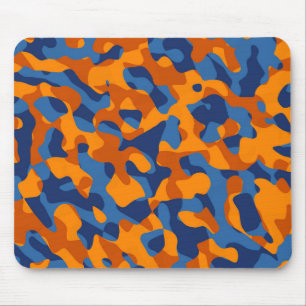 Blaues Orange Camouflage Print Pattern Mousepad