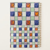 Blaues orangefarbenes Gingham Planer (Rückseite)