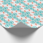 Blaues Orangenmuster Geschenkpapier (Ecke)