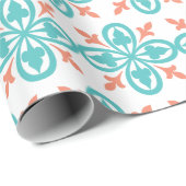 Blaues Orangenmuster Geschenkpapier (Rolleneckpunkt)