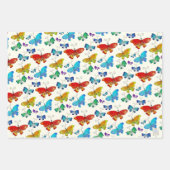 Blaues Orangenschmetterlingsmuster Hand-Illustrier Geschenkpapier Set (Vorderseite 2)