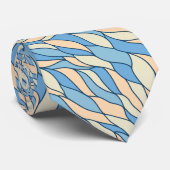 Blaues Orangenwellenmuster Krawatte (Gerollt)