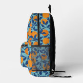 Blaues Orangenzweigmuster Bedruckter Rucksack (Rechts)