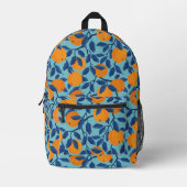 Blaues Orangenzweigmuster Bedruckter Rucksack (Vorderseite)