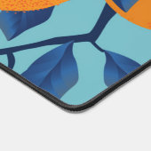 Blaues Orangenzweigmuster Schreibtischunterlage (Ecke)