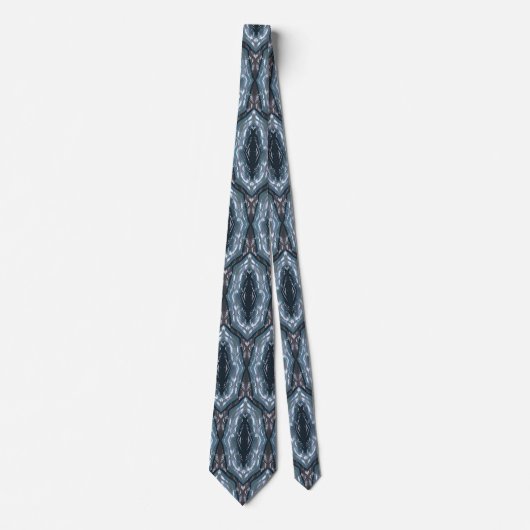 Blaues orientalisches geometrisches Ornament Krawatte (Vorderseite)