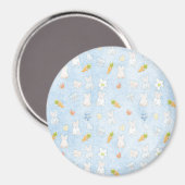 Blaues Ostern-Muster Magnet (Vorderseite/Rückseite)