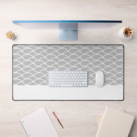 Blaues Oval Waves Muster Schreibtischunterlage (Büro 1)