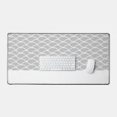 Blaues Oval Waves Muster Schreibtischunterlage (Tastatur & Maus)