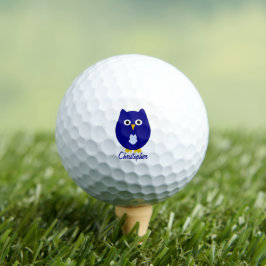 Blaues Owl-Design Golfball