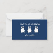 Blaues Owl Geburtstag Mitteilungskarte (Vorderseite)