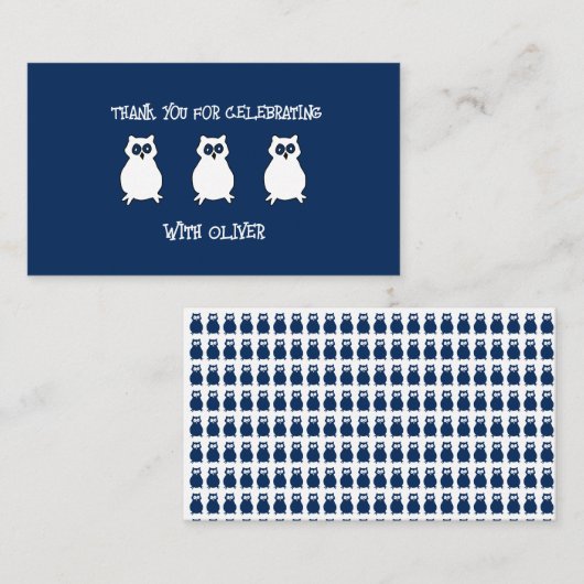 Blaues Owl Geburtstag Mitteilungskarte (Vorne/Hinten)